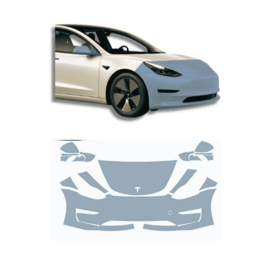 2017-2023 Tesla Model 3 Pre-Cut Partial Front Paint Protection Film Premium TPU PPF