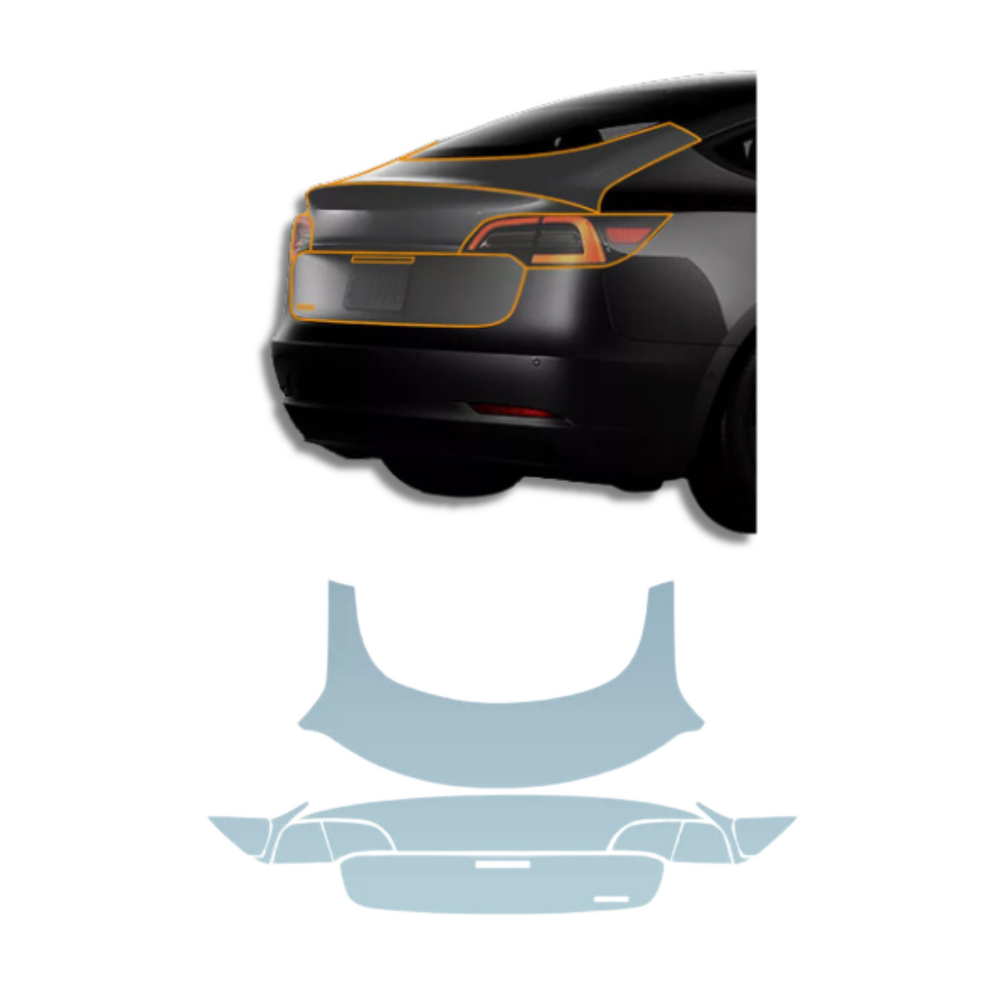 2017-2023 Tesla Model 3 Rear Trunk Precut Paint Protection Film Clear PPF